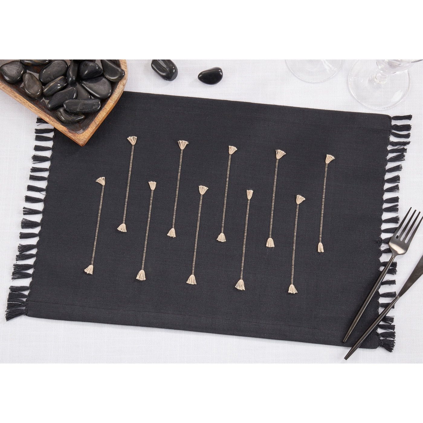 Fringed Line Up Placemat