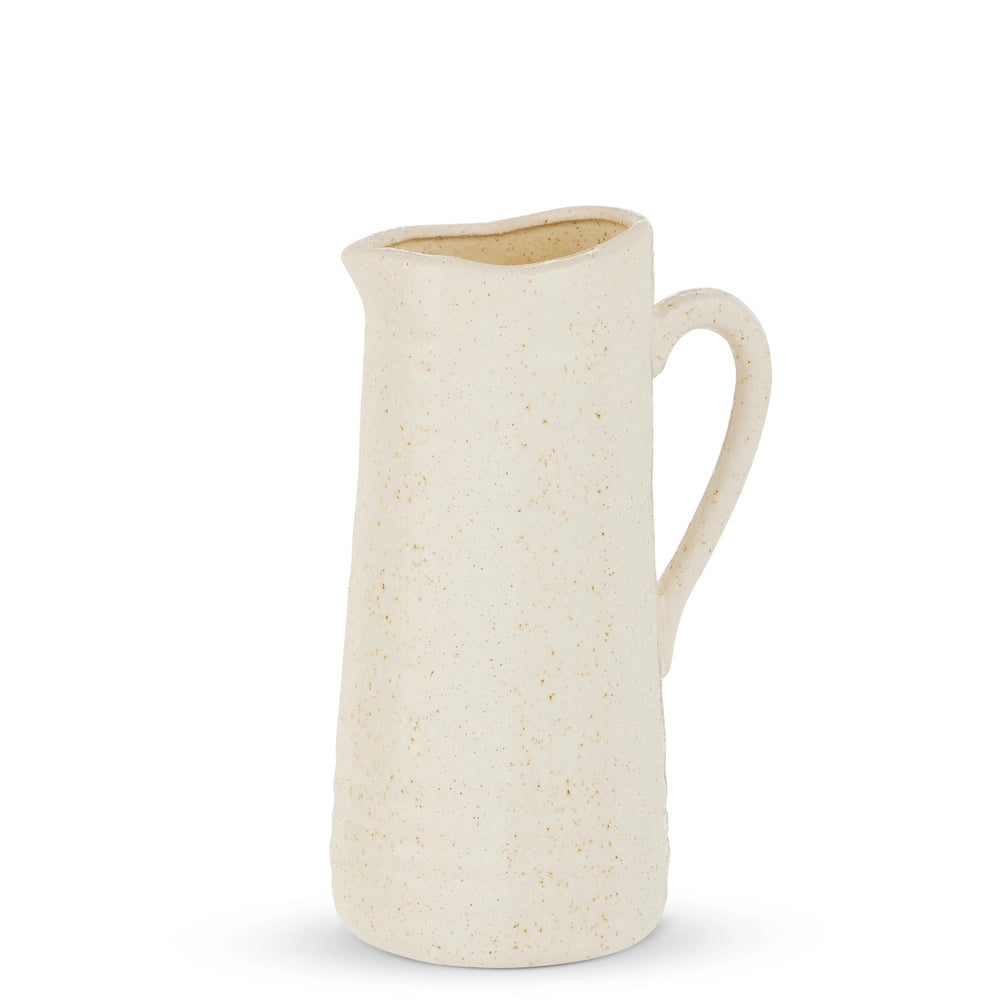 White Stoneware Pitcher