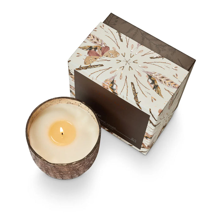 ILLUME Woodfire Large Boxed Crackle Glass Candle