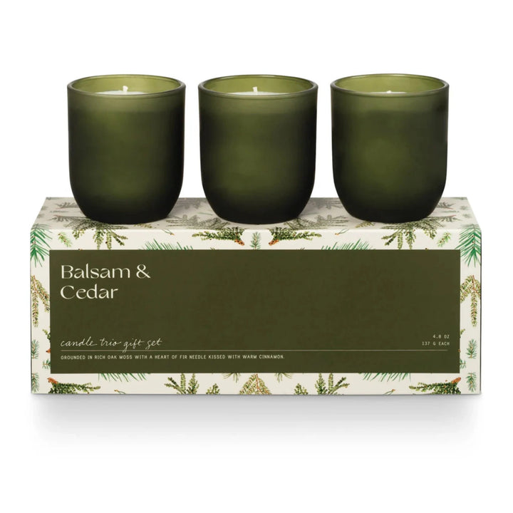 ILLUME Balsam & Cedar Candle Trio Gift Set