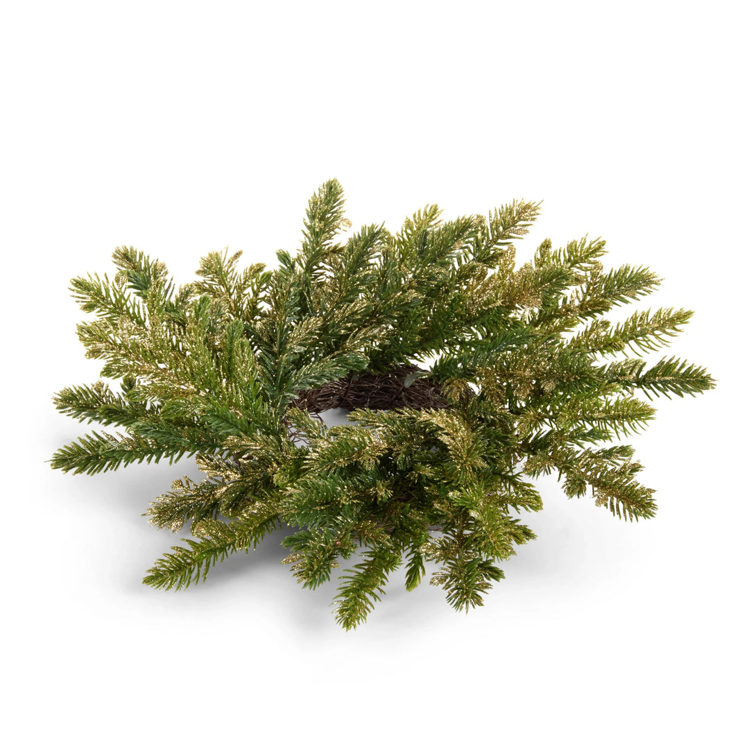 Gold Pine Mini Wreath Candle Ring