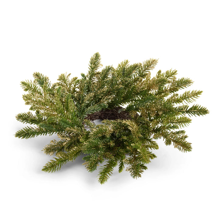 Gold Pine Mini Wreath Candle Ring