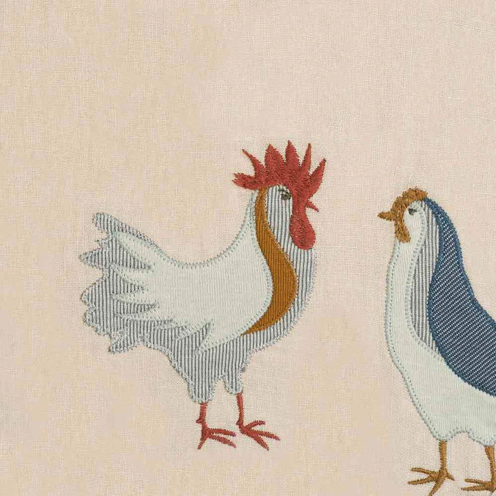 Chicken Appliqué Linen Bib