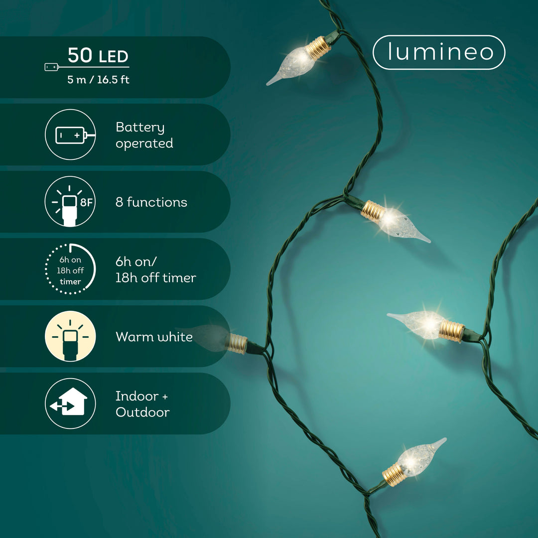 Lumineo Vintage Twinkle - Warm White Lights on Green Wire