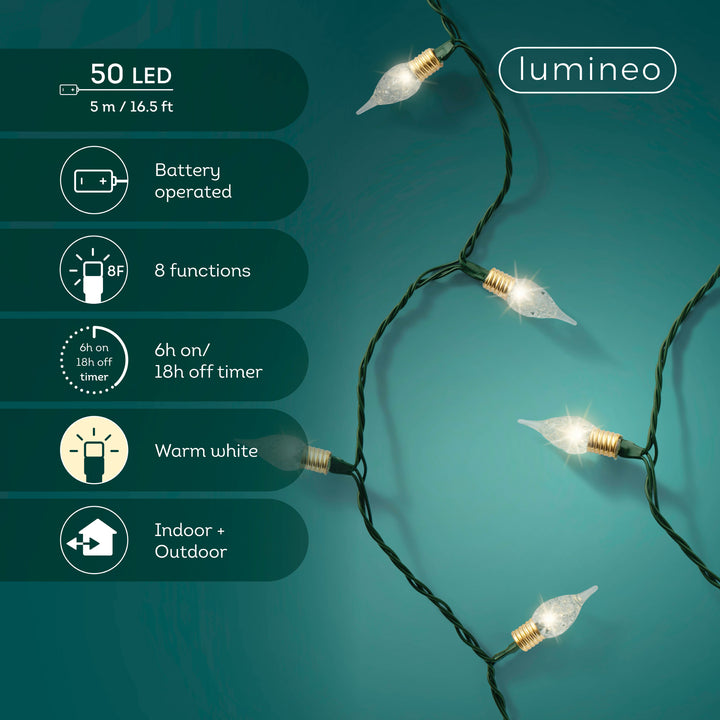 Lumineo Vintage Twinkle - Warm White Lights on Green Wire
