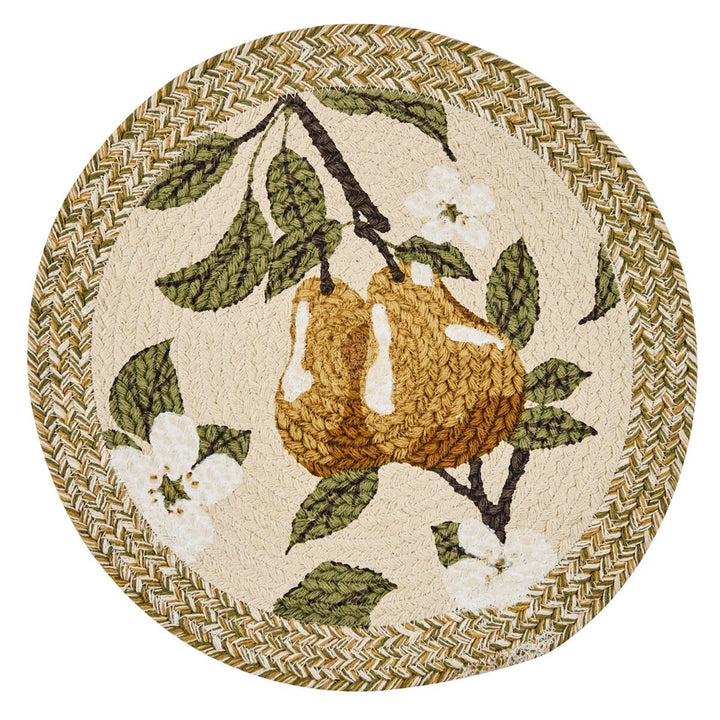 Golden Pear Round Braided Placemat