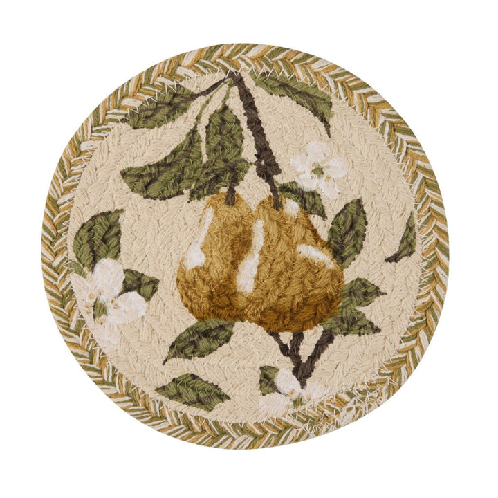 Golden Pear Round Printed Trivet