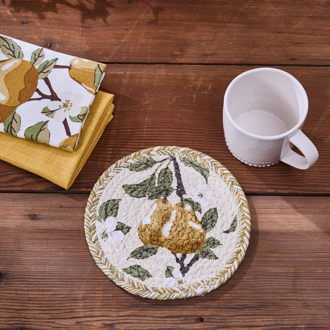 Golden Pear Round Printed Trivet