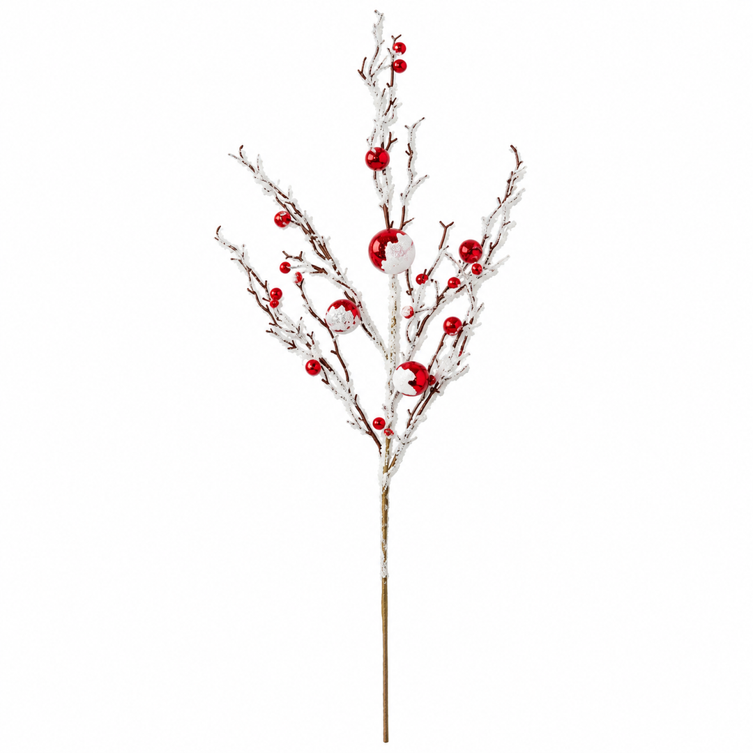 Glittered Flocked White Branch