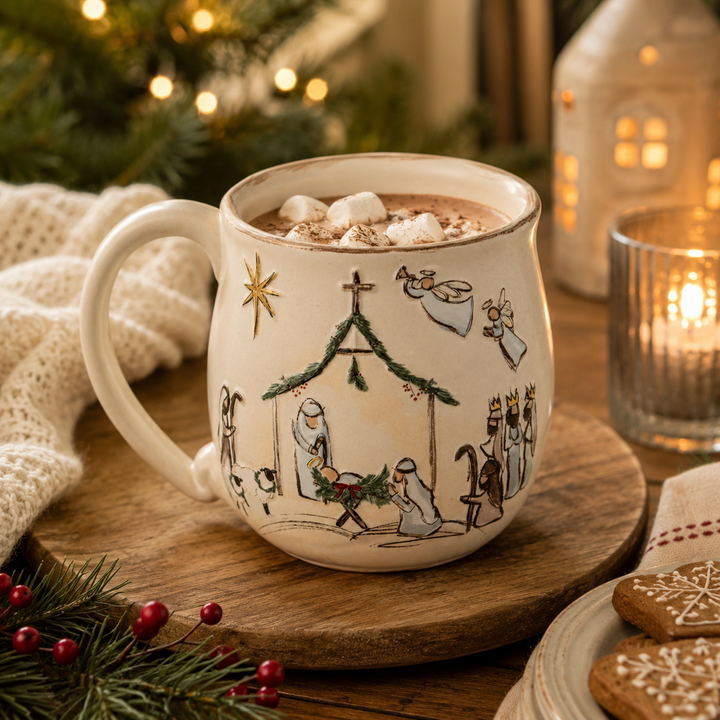 Sketched Christmas Stoneware Mug