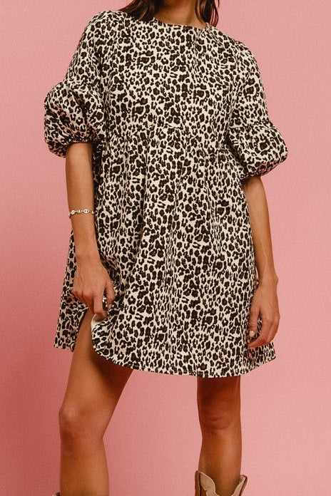 Leopard Denim Dress