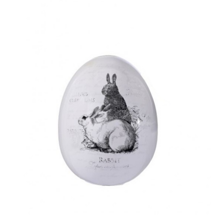 Rabbit Print Dolomite Egg Decor