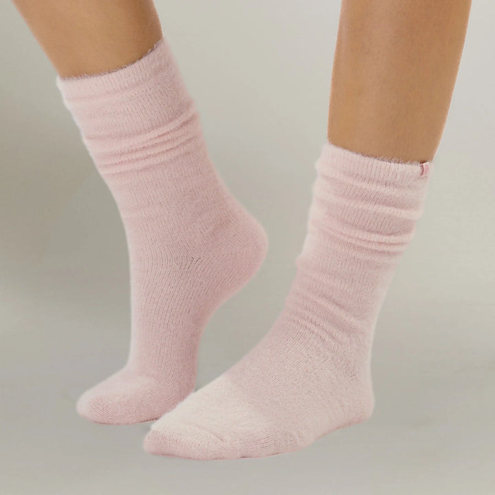 Pink Fuzzy Bamboo Lounge Sock