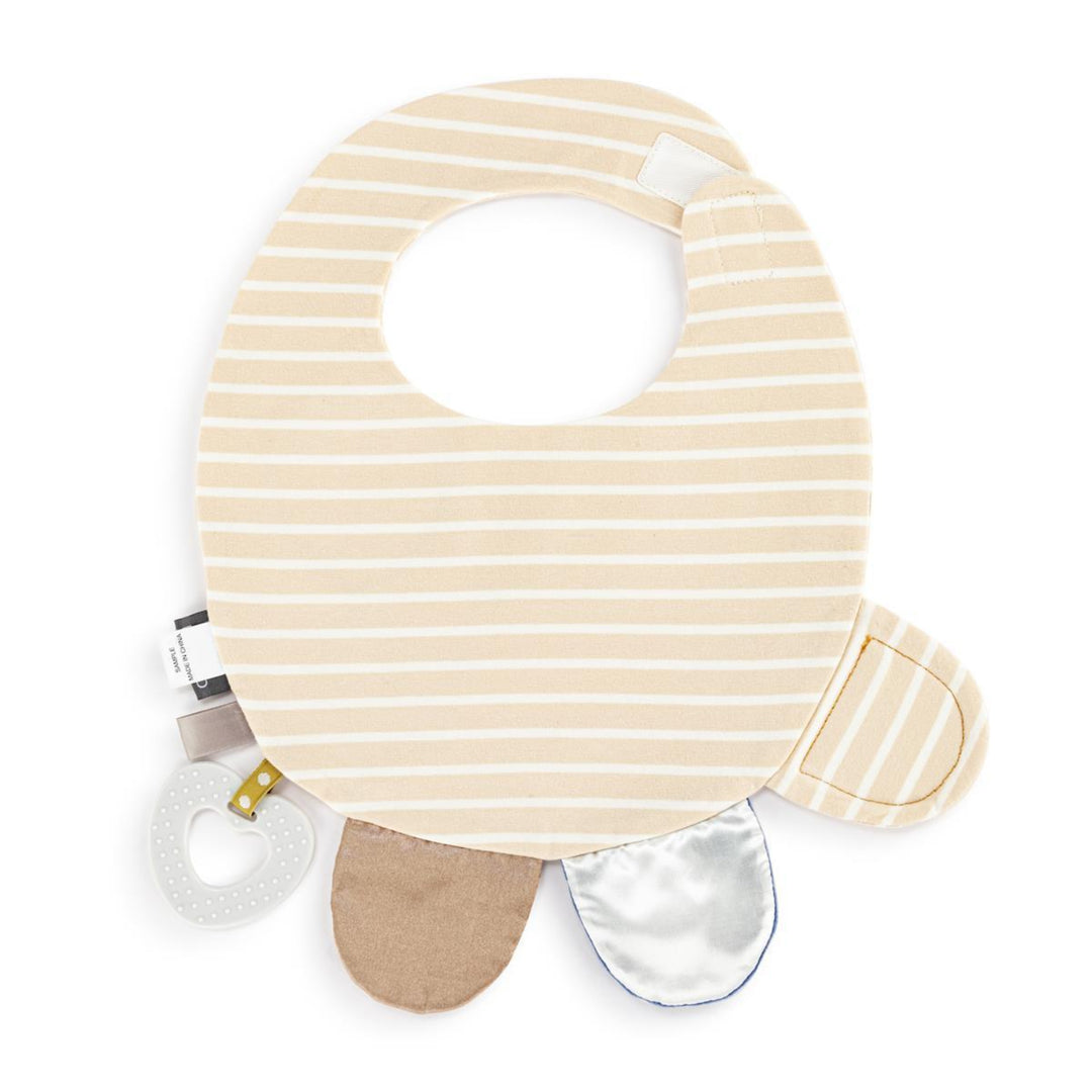 Tan & Blue Activity Bib