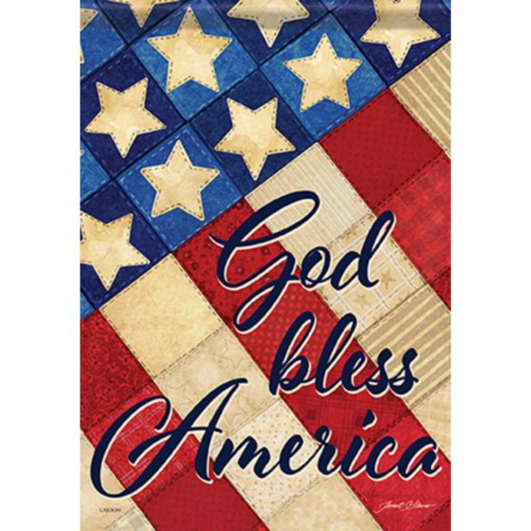 God Bless America Stitches Garden Flag