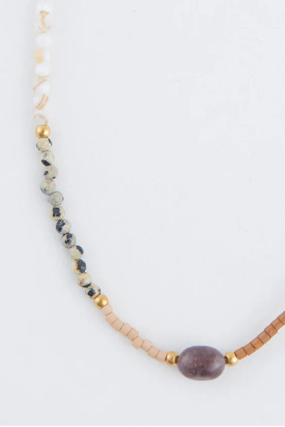 Genuine Dalmatian Jasper Dainty Necklace