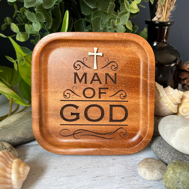 Inspirational Message Wooden Trinket Dish