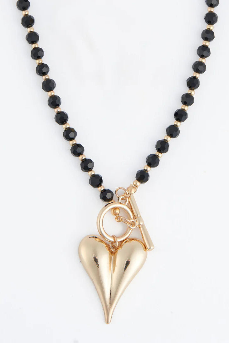 Heart Pendant Toggle Necklace