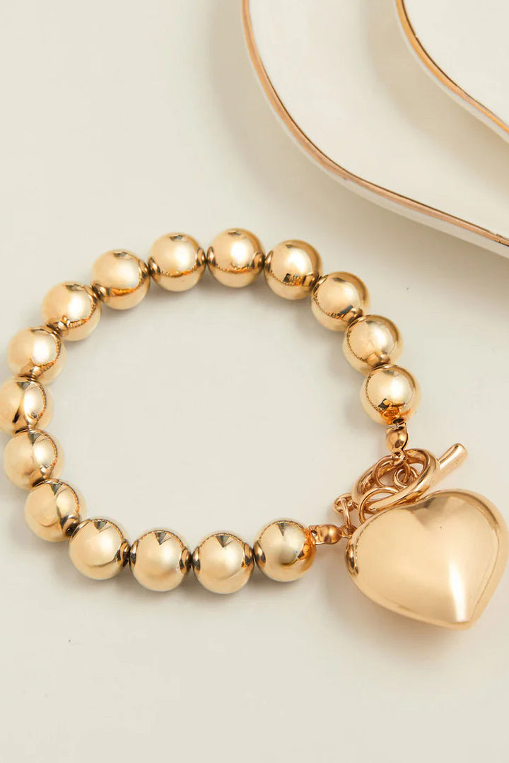 Heart Charm Toggle Bracelet