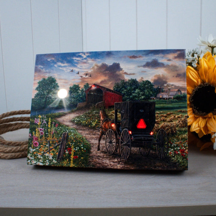 Evening on the Farm Lighted Canvas