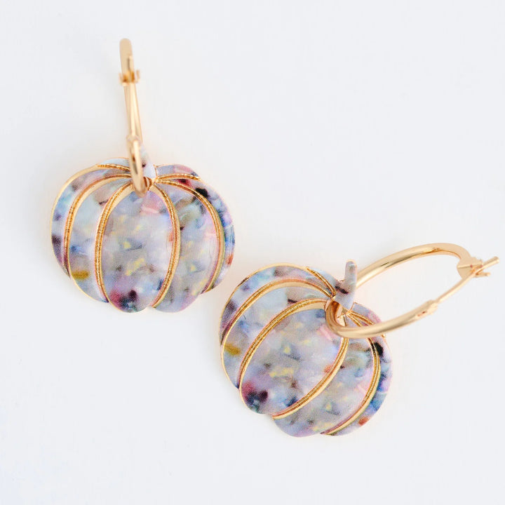 Floral Pumpkin Hoop Earrings