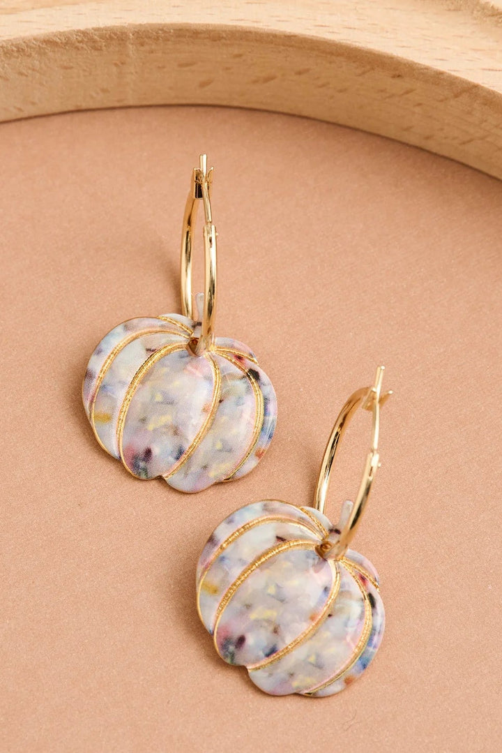 Floral Pumpkin Hoop Earrings