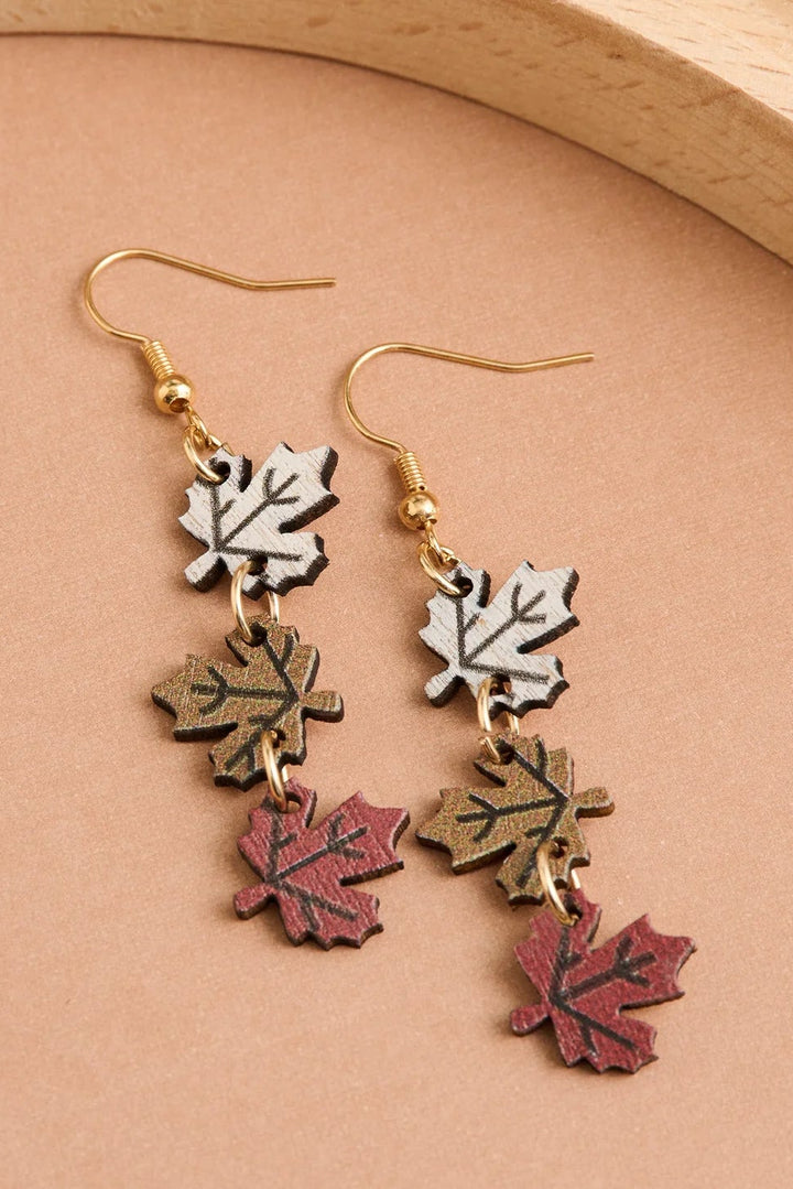 Linked Maple Leaf Earrings