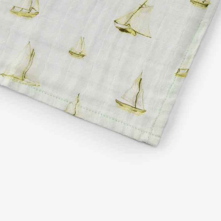 Milkbarn Sailboat Melody Burp Cloth Set
