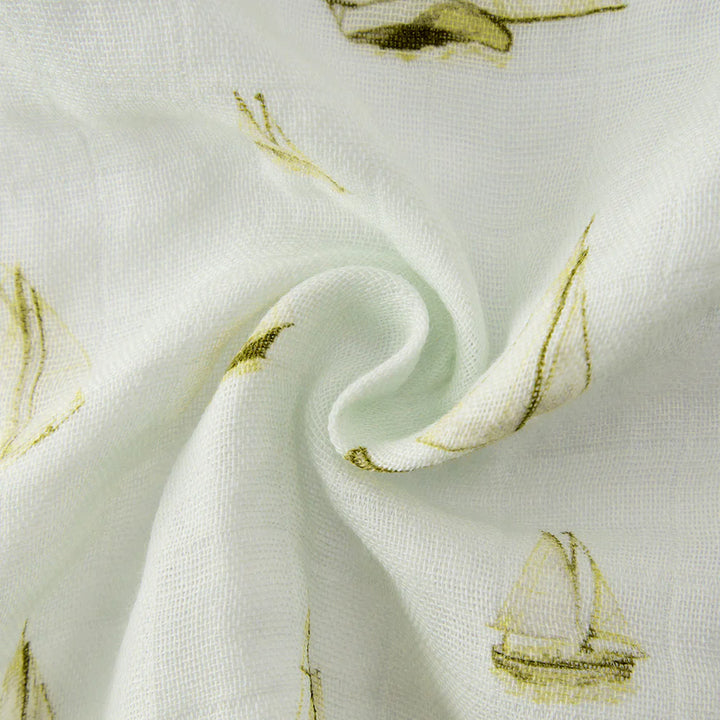 Milkbarn Sailboat Melody Burp Cloth Set