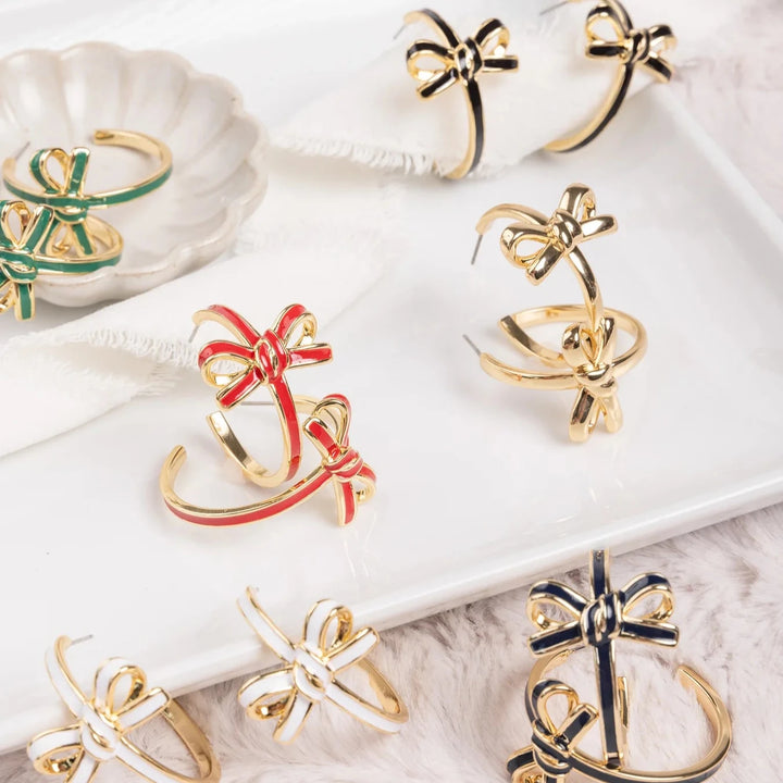 Luxe Bow Hoop Earrings