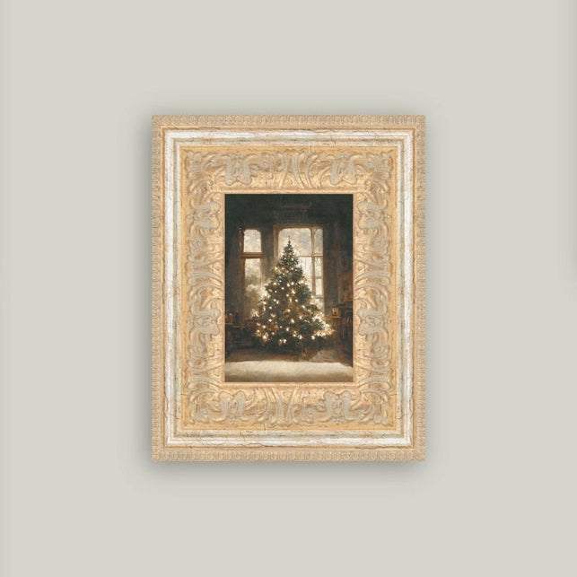 Glowing Christmas Tree Framed Antique Art