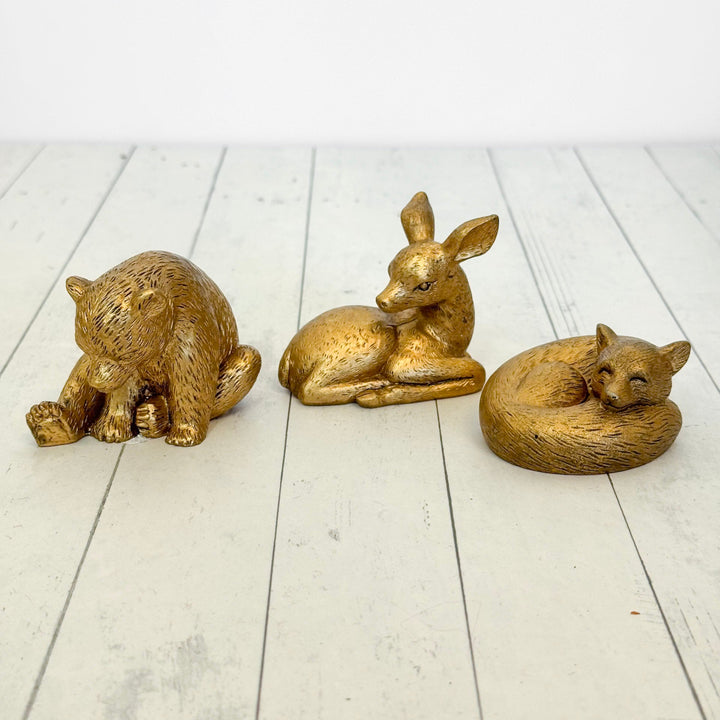 Gold Winter Forest Animal Sitter