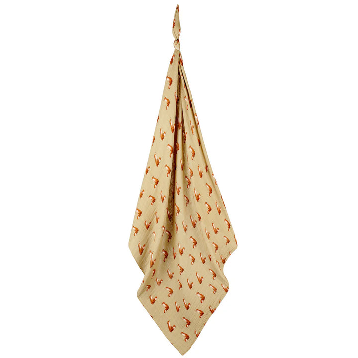 Gold Fox Organic Cotton Muslin Swaddle Blanket