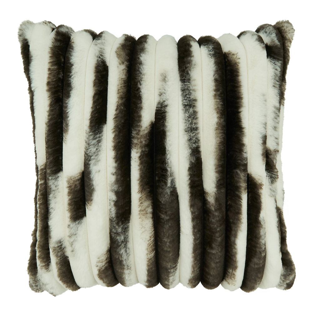 Plush Fur Striped Pillow