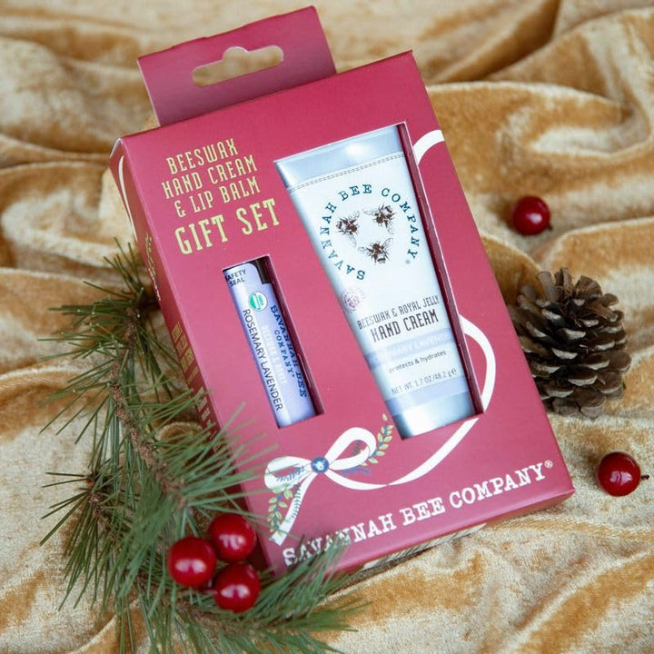 Beeswax Hand Cream & Lip Balm Gift Set