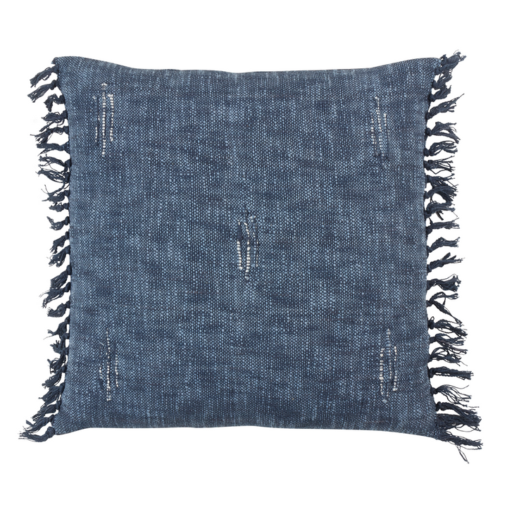 Stitched Line Fringed Pillow