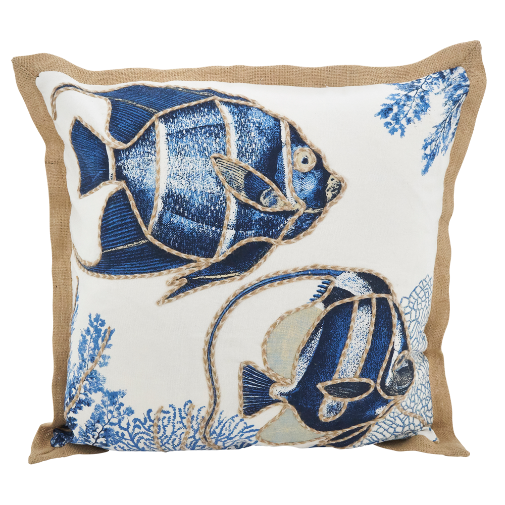 Blue Reef Fish Pillow