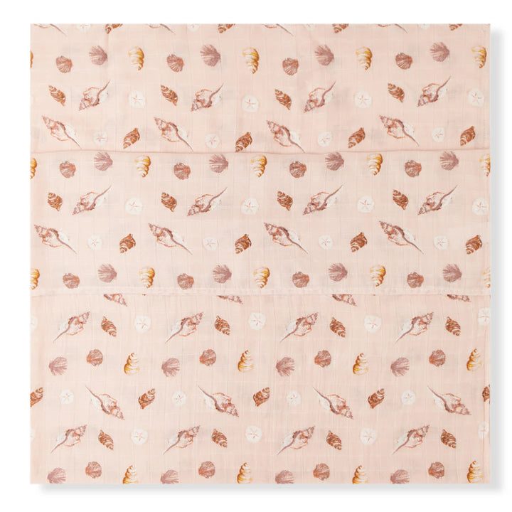 Seashells Bamboo Muslin Swaddle Blanket