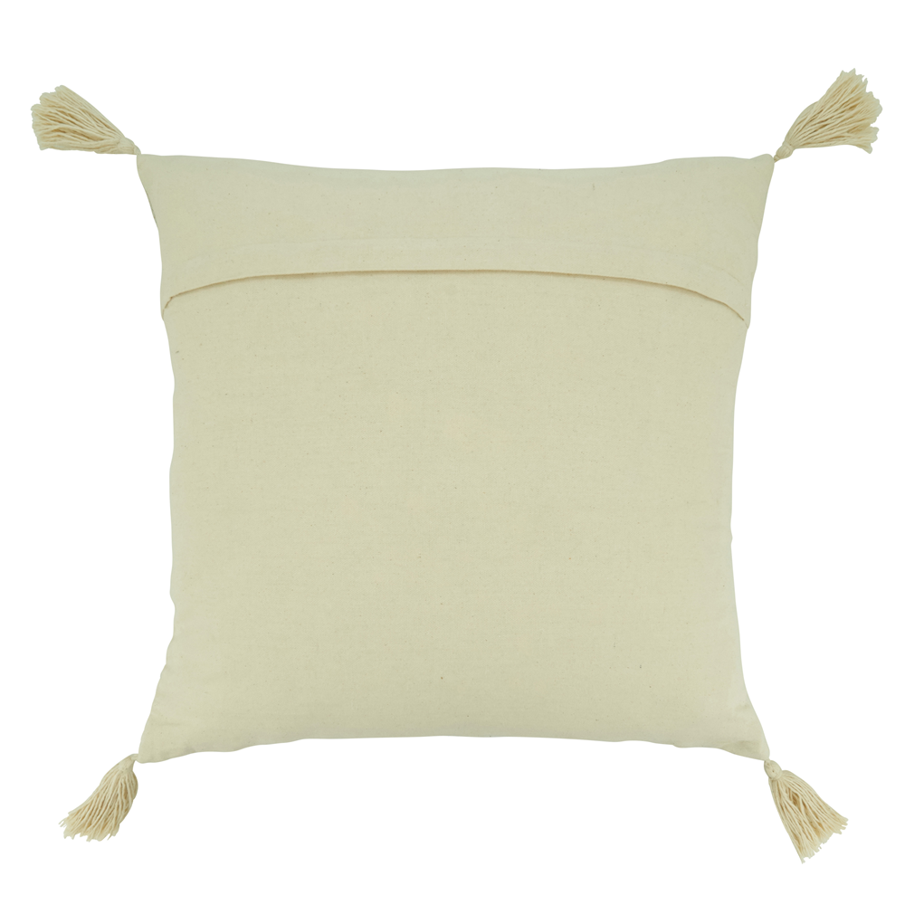 Whipstitch Banded Tassel Pillow