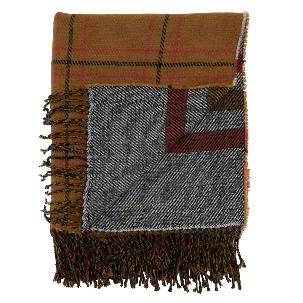 Fall Hues Reversible Plaid Throw