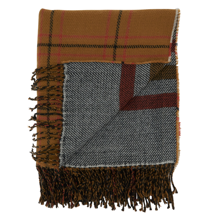 Fall Hues Reversible Plaid Throw