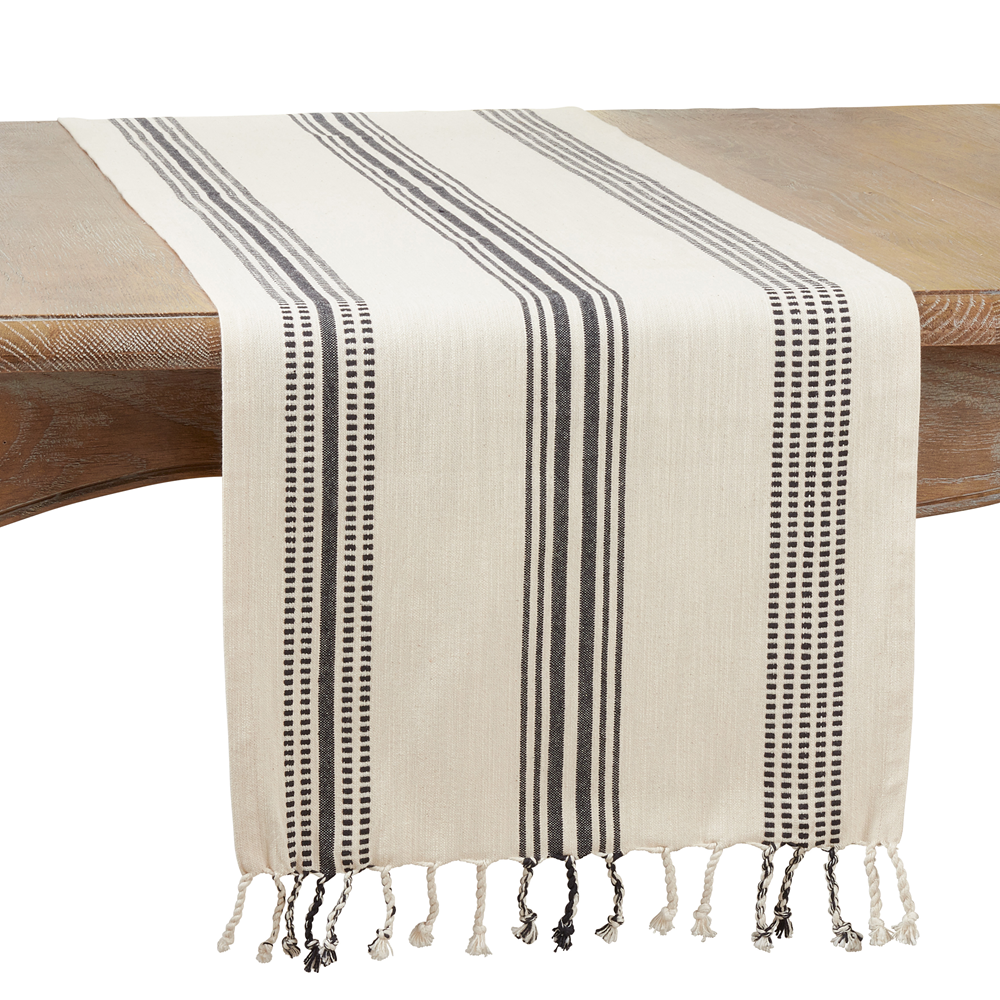 Classic Stripe Tassel Table Runner
