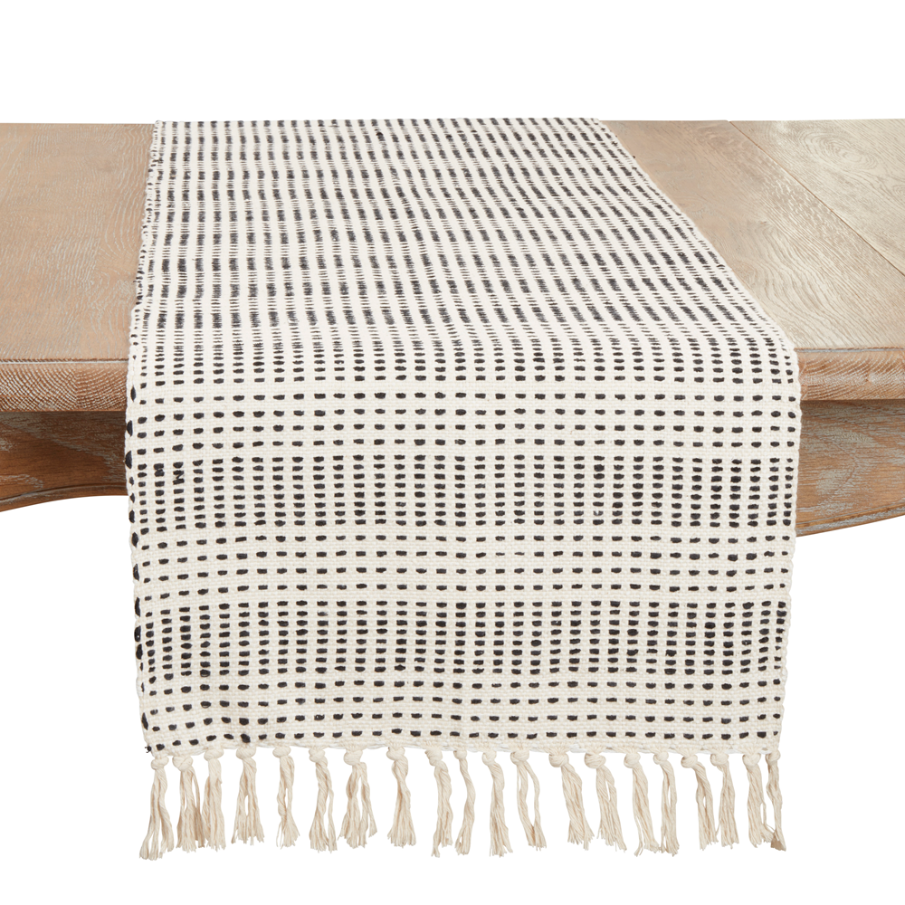 Natural Dash Striped Table Runner