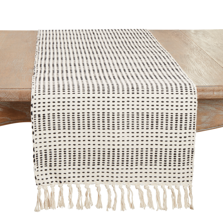 Natural Dash Striped Table Runner