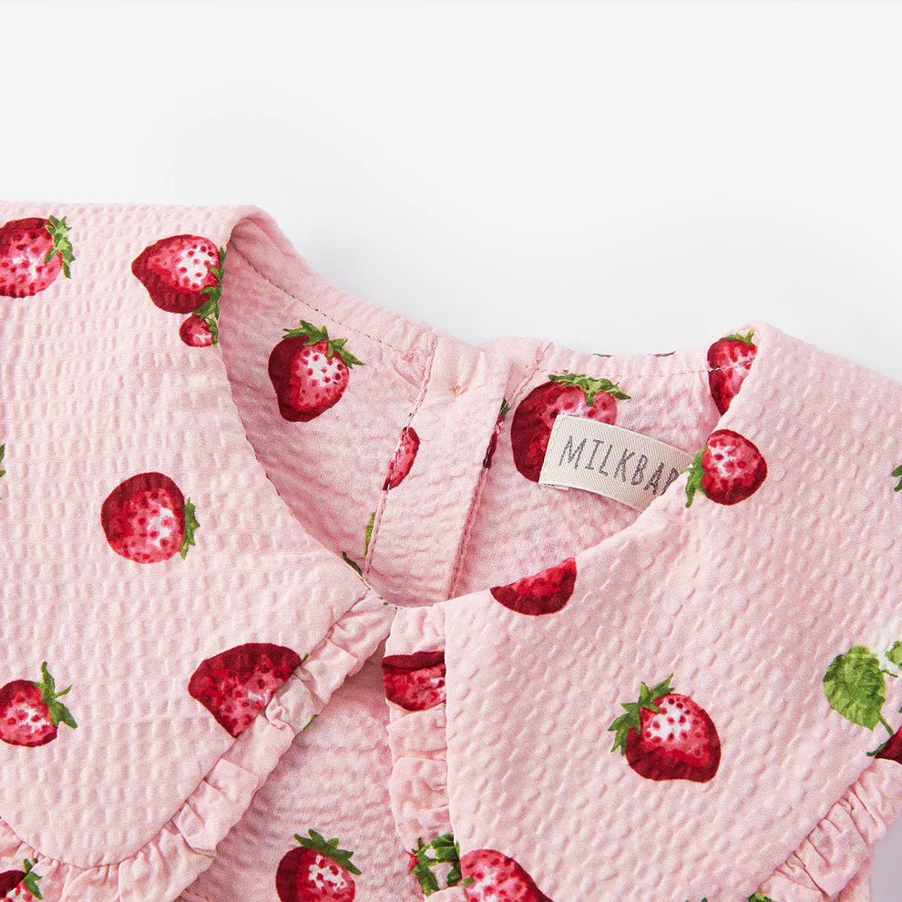 Strawberry Ruffle Toddler Dress