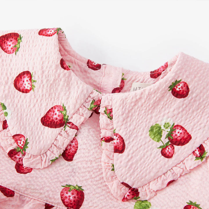 Strawberry Ruffle One Piece Dress