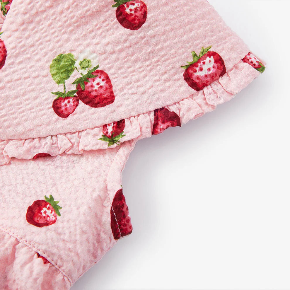 Strawberry Ruffle One Piece Dress