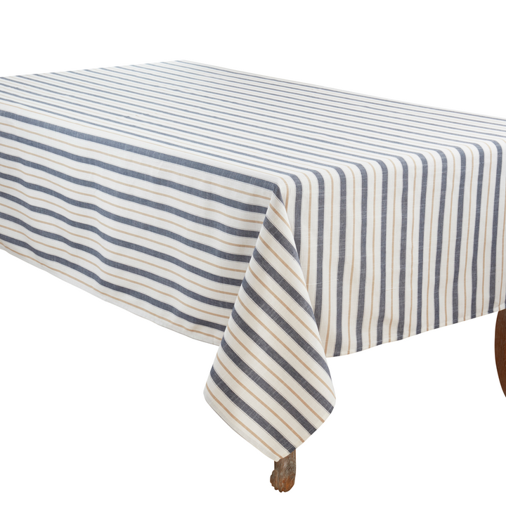 Blue Striped Tablecloth