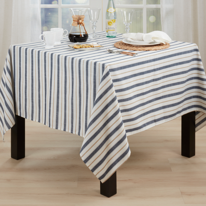 Blue Striped Tablecloth