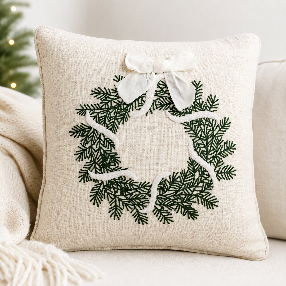 Embroidered Winder Foliage Pillow